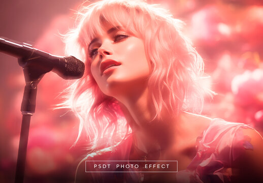 Pink Soft Retro Glow Film Photo Effect