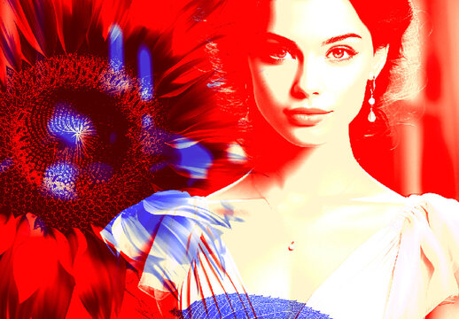 Red And Blue Risograph Poster Photo Effect