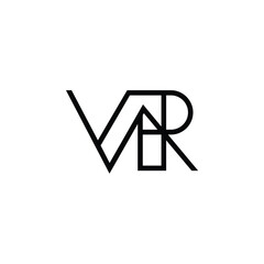 VR monogram logo design letter text name symbol monochrome logotype alphabet character simple logo