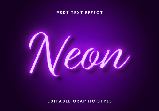 Purple Lights Text Effect Script Glowing Font