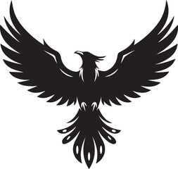Obraz premium Majestic phoenix bird spreading wings, perfect for logo, icon, or design element