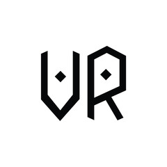 VR monogram logo design letter text name symbol monochrome logotype alphabet character simple logo