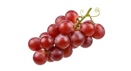 Fototapeta premium Fresh Red Grapes Bunch, Isolated White Background Sweet Ripe Crimson Fruit, Healthy Snack Closeup