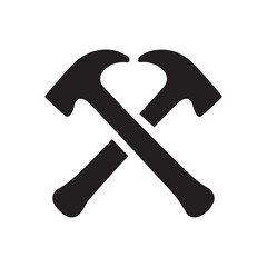 Rough Brush Hammer Icon Representing Toughness Hard Work and Strength