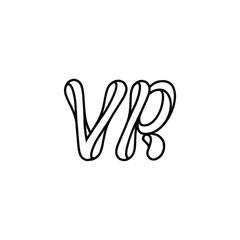 VR monogram logo design letter text name symbol monochrome logotype alphabet character simple logo