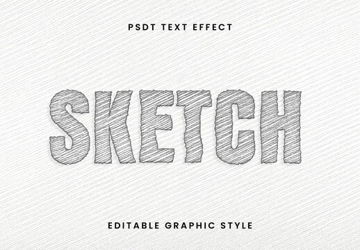 Black And White Pencil Sketch Text Effect Drawing Font