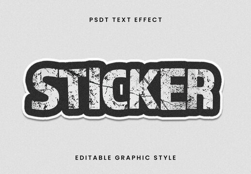 Grunge Cracked Sticker Stamp Text Effect