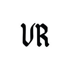 Fototapeta premium VR monogram logo design letter text name symbol monochrome logotype alphabet character simple logo