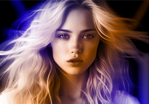Blue And Orange Double Light Photo Effect
