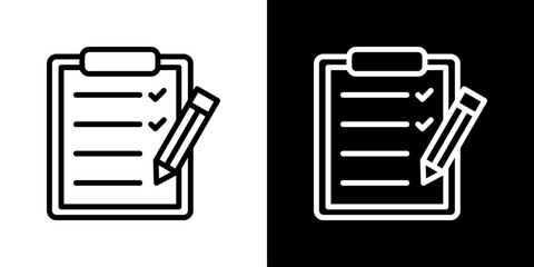Agenda  Icon Set. Clean Line Design With Light And Dark Versions For Versatile Use. 