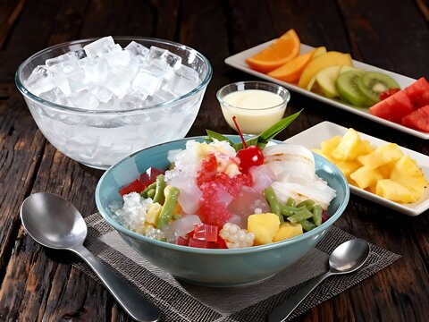 Indonesian Cuisine Series : The Refreshing Es Campur (mixed shaved ice dessert with ingredients like syrup, condensed milk, jelly, coconut, and various fruits) 002