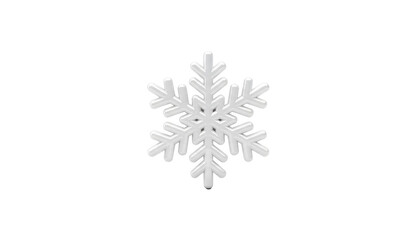 Minimalist Render of a White Snowflake