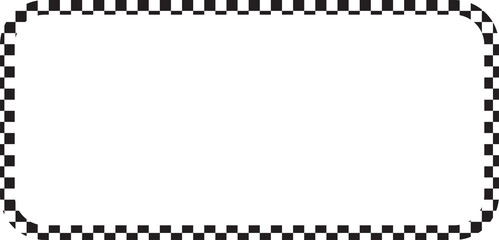 black and white frame made of black and white checkered stones