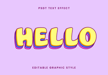 Colorful Simple Layered Text Effect Cute Comic Layer Font
