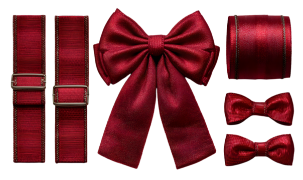 リボン　セット　シンプル　赤
