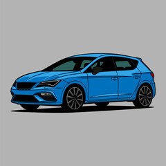 Cartoon Car Vector Illustration. Separated layers, easy to edit.