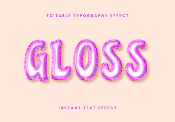 Pink Inflated Glossy 3D Text Effect Balloon Shiny Font