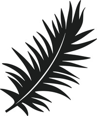 Black silhouette of a tropical palm leaf vector