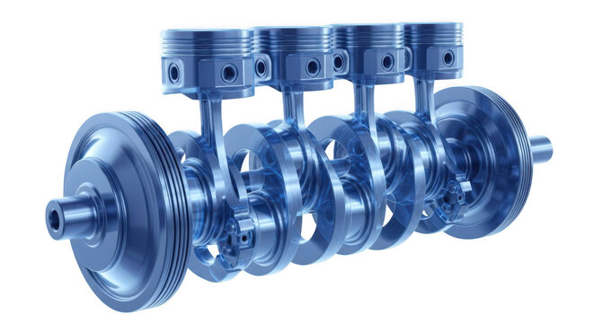 Automotive engine internal components, crankshaft and pistons