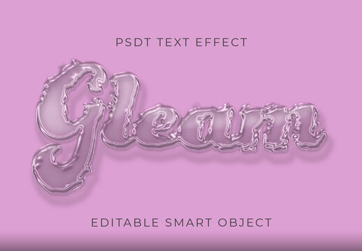 Pink Liquid Glass Text Effect