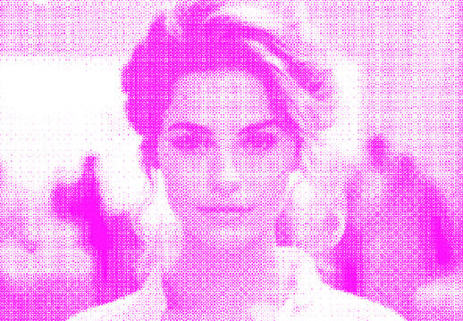 Magenta Engraving Halftone Risograph Photo Effect