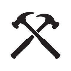 Flowing Curved Hammer Emblem Representing Craftsmanship Unity and Smooth Structure
