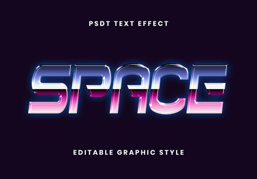 Pink And Blue Vintage Chrome Text Effect Futuristic Shiny Bold Font