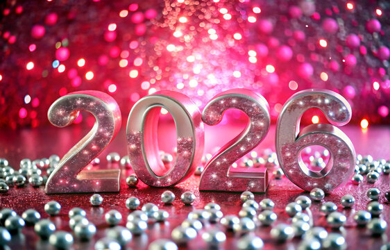 A sparkling display of the numbers 2026