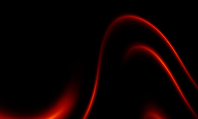 Abstract red wave design with glowing lines and fiery orange energy motion on a black space backdrop