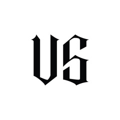 VS monogram logo design letter text name symbol monochrome logotype alphabet character simple logo