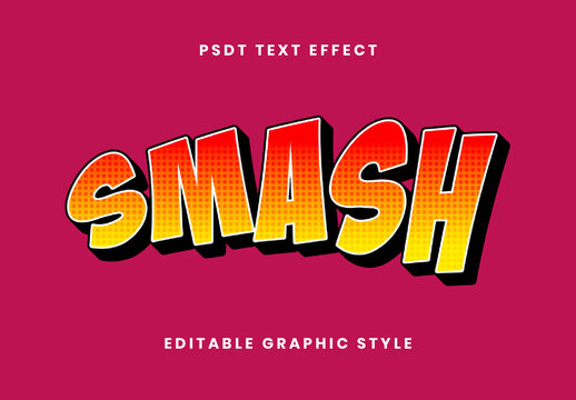 Red And Yellow Cartoon Text Effect Comic Strong Halftone Font