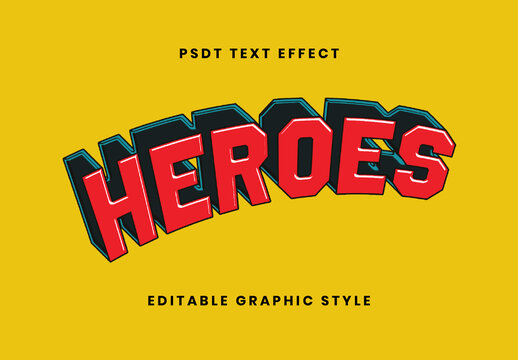 Red And Black Superhero Movie Text Effect Comic Bold 3D Font