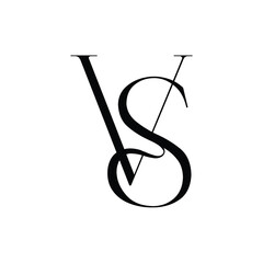 VS monogram logo design letter text name symbol monochrome logotype alphabet character simple logo