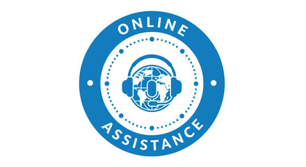 Blue circular logo featuring 