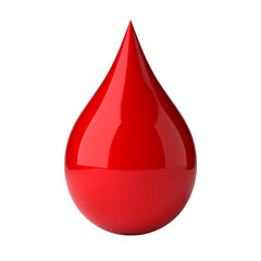Crimson Drop: An isolated image of a glossy, vibrant, and perfectly shaped crimson droplet, exuding a sense of purity and vitality.