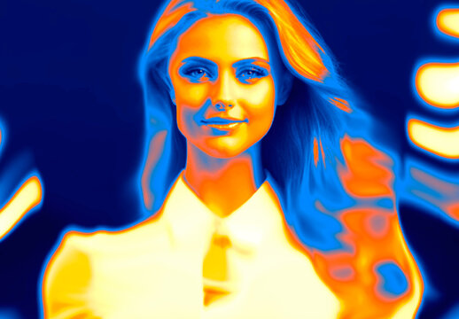 Orange And Blue Pixel Melt Heatwave Photo Effect