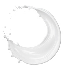 Dynamic Dairy Delight: A fluid cascade of fresh, creamy milk forms an elegant, swirling arc, with droplets suspended in mid-air, a visual symphony of freshness and purity.