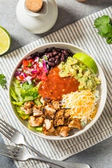 Homemade Mexican Burrito Bowl  with Chipotle Chicken