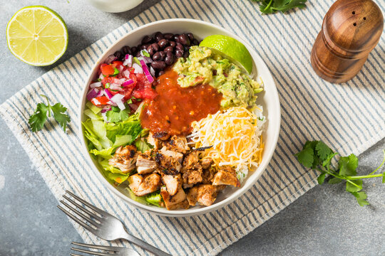 Homemade Mexican Burrito Bowl  with Chipotle Chicken