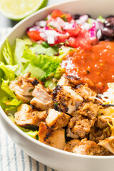 Homemade Mexican Burrito Bowl  with Chipotle Chicken