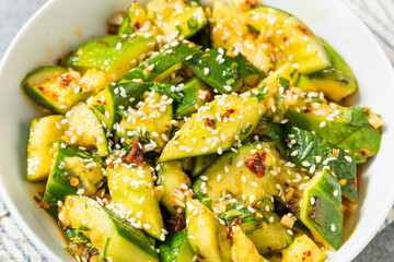 Spicy Homemade Asian Smashed Cucumber Salad