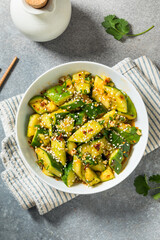 Spicy Homemade Asian Smashed Cucumber Salad