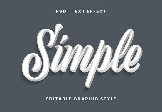 Gray Simple White Text Effect Script Handwritten 3D Font
