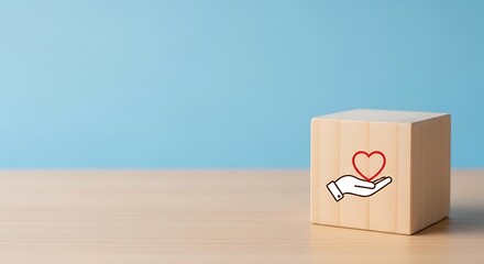 Hand Holding Red Heart Symbol Symbol of Charity, Giving, and Support Concept