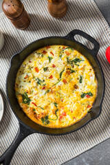 Healthy Homemade Feta and Spinach Fritatta Skillet