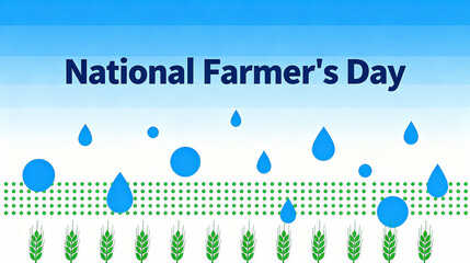 Water droplets and wheat ears, agricultural irrigation, natural nourishment, and harvest guarantee for Farmers' Day, agricultural water conservancy promotion, and agricultural ecology popularization.
