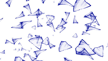 Seamless pattern of blue paper origami arrows and stars vector illustration design