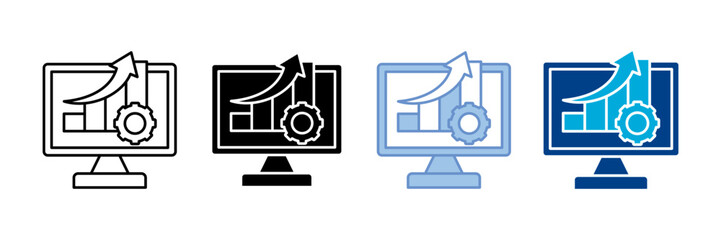 Monitoring  Icon Set Multiple Style Collection