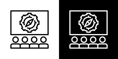 Orientation Icon Set. Clean Line Design With Light And Dark Versions For Versatile Use.