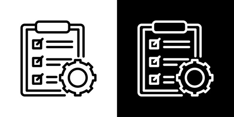 Fototapeta premium Project Icon Set. Clean Line Design With Light And Dark Versions For Versatile Use.